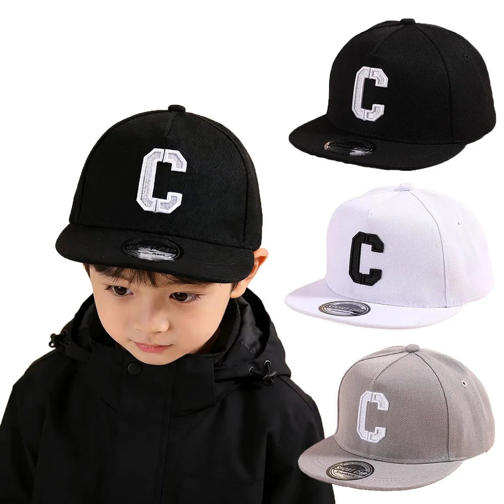 Kids Snapback Cap Embroidered Letter Flat Brim Baseball Hat for Children Boy Girl Solid Color Summer Sun Hats - The Melt Theory Lab by Kandylandlaiid LLC