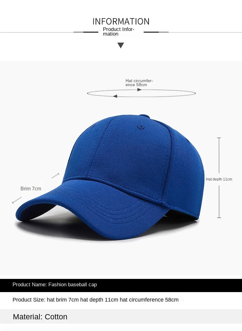 Men Back Closure Baseball Cap Hip Hop Spring Summer Sun Hats Women Snapback Solid Color Caps - The Melt Theory Lab by Kandylandlaiid LLC
