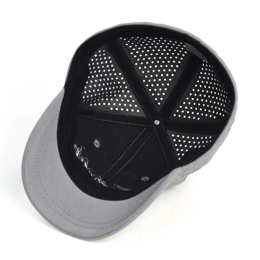 Mesh Short Brim Back Closed Baseball Cap Men Women Breathable Snapback Hats Fitted Dad Hat Adjustable Solid Trucker Style - The Melt Theory Lab by Kandylandlaiid LLC