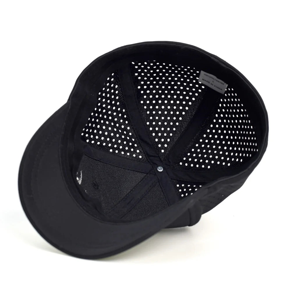 Mesh Short Brim Back Closed Baseball Cap Men Women Breathable Snapback Hats Fitted Dad Hat Adjustable Solid Trucker Style - The Melt Theory Lab by Kandylandlaiid LLC