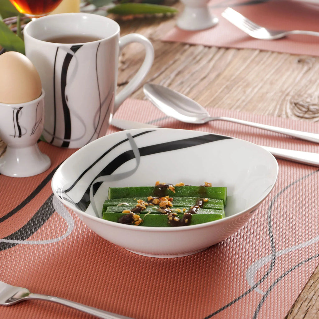 VEWEET FIONA 50/100 - Piece Porcelain Dinner Set with Egg Cup,Cup&Saucer,Mug,Dessert&Soup&Dinner Plate,Bowl,Milk Jug,Sugar Pot Set - The Melt Theory Lab by Kandylandlaiid LLC