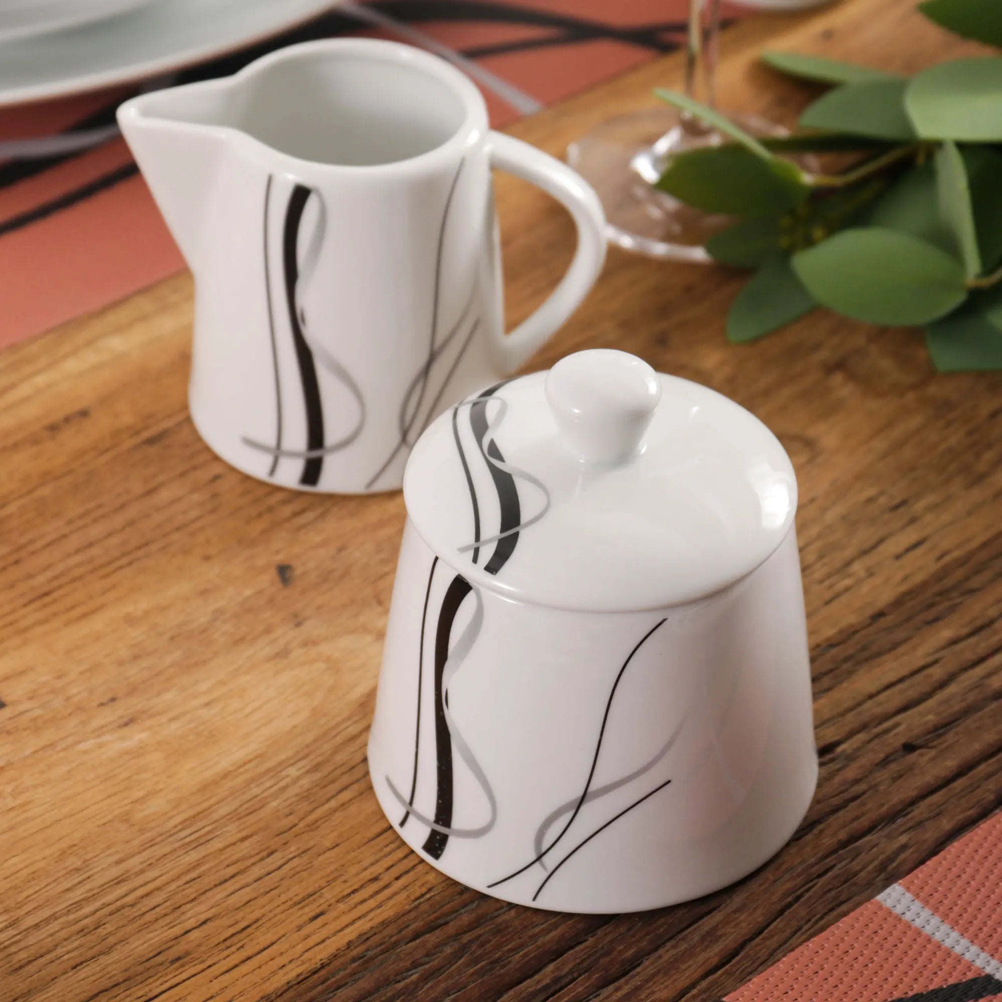 VEWEET FIONA 50/100 - Piece Porcelain Dinner Set with Egg Cup,Cup&Saucer,Mug,Dessert&Soup&Dinner Plate,Bowl,Milk Jug,Sugar Pot Set - The Melt Theory Lab by Kandylandlaiid LLC