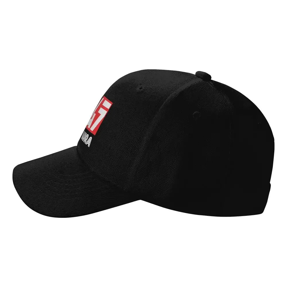 Yoshimura Motorcycle Racing Snapback Cap - Adjustable Black Baseball Hat with Bold Red & White Logo, Perfect for Sports Fans - The Melt Theory Lab by Kandylandlaiid LLC