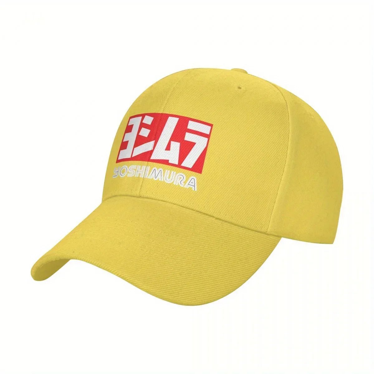 Yoshimura Motorcycle Racing Snapback Cap - Adjustable Black Baseball Hat with Bold Red & White Logo, Perfect for Sports Fans - The Melt Theory Lab by Kandylandlaiid LLC